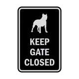 Portrait Round Keep Gate Closed Dog Sign
