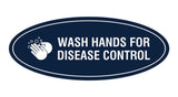 Oval Wash Hands For Disease Control Sign