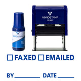 Faxed Emailed By Date Self Inking Rubber Stamp Combo with Refill