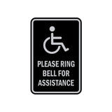 Portrait Round Please Ring Bell For Assistance Sign