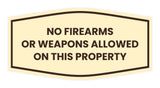 Fancy No Firearms or Weapons Allowed on this Property Wall or Door Sign