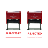 APPROVED / REJECTED By Date Self Inking Rubber Stamp - 2 PACK
