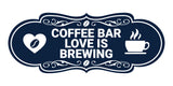Designer Coffee Bar Love is Brewing Wall or Door Sign
