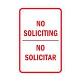 Portrait Round No Soliciting No Solicitar Sign
