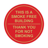 Circle THIS IS A SMOKE FREE BUILDING, Thank You For Not Smoking Wall / Door Sign