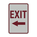 Portrait Round Exit Left Arrow Sign