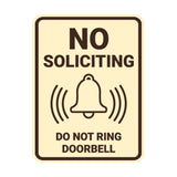 Portrait Round No Soliciting Do Not Ring Doorbell Wall or Door Sign