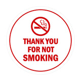 Signs ByLITA Circle Thank you for not smoking Sign with Adhesive Tape, Mounts On Any Surface, Weather Resistant, Indoor/Outdoor Use