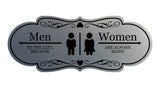 Designer Men to the Left, Because Women are Always Right, Restroom Wall or Door Sign