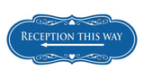 Designer Reception This Way Left Arrow Wall or Door Sign