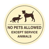 Signs ByLITA Circle No Pets Allowed Except Service Animals Sign