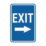 Portrait Round Exit Right Arrow Sign with Adhesive Tape, Mounts On Any Surface, Weather Resistant