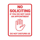 Portrait Round No Soliciting If You Do Not Have An Appointment Do Not Disturb Us Wall or Door Sign