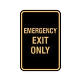 Portrait Round Emergency Exit Only Sign with Adhesive Tape, Mounts On Any Surface, Weather Resistant