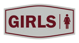 Signs ByLITA Fancy Girls (female bathroom icon) Sign with Adhesive Tape, Mounts On Any Surface, Weather Resistant, Indoor/Outdoor Use