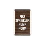 Portrait Round Fire Sprinkler Pump Room Sign with Adhesive Tape, Mounts On Any Surface, Weather Resistant