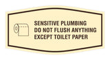 Fancy Sensitive Plumbing Do Not Flush Anything Except Toilet Paper Wall or Door Sign