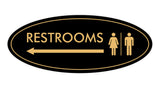 Signs ByLITA Oval Restrooms Left Arrow Sign
