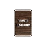 Portrait Round Private Restroom Sign with Adhesive Tape, Mounts On Any Surface, Weather Resistant
