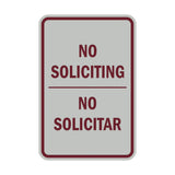Portrait Round No Soliciting No Solicitar Sign
