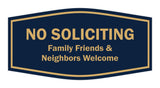 Fancy No Soliciting Family Friends & Neighbors Welcome Wall or Door Sign