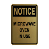 Portrait Round Notice Microwave Oven In Use Sign