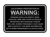 Signs ByLITA Classic Framed California Proposition 65 Sign Alcoholic Beverages