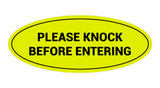 Oval Please Knock Before Entering Sign