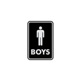Signs ByLITA Portrait Round Boys (male bathroom icon) Sign with Adhesive Tape, Mounts On Any Surface, Weather Resistant, Indoor/Outdoor Use