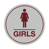 Signs ByLITA Circle Girls (female bathroom icon) Sign