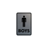 Signs ByLITA Portrait Round Boys (male bathroom icon) Sign with Adhesive Tape, Mounts On Any Surface, Weather Resistant, Indoor/Outdoor Use