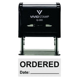 Black Ordered With Date Line Self-Inking Office Rubber Stamp