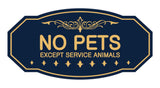 Victorian No Pets Except Service Animals Sign
