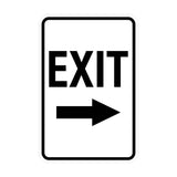 Portrait Round Exit Right Arrow Sign with Adhesive Tape, Mounts On Any Surface, Weather Resistant