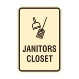 Signs ByLITA Portrait Round Janitors Closet Sign with Adhesive Tape, Mounts On Any Surface, Weather Resistant, Indoor/Outdoor Use