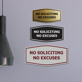 Fancy No Soliciting No Excuses Wall or Door Sign