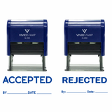 ACCEPTED / REJECTED By Date Self Inking Rubber Stamp - 2 PACK