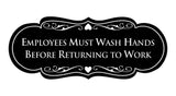 Signs ByLITA Designer Employees Must Wash Hands Before Returning to work Sign