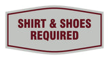Signs ByLITA Fancy Shirt & Shoes Required Sign with Adhesive Tape, Mounts On Any Surface, Weather Resistant, Indoor/Outdoor Use