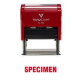 Red SPECIMEN Self Inking Rubber Stamp