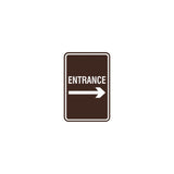 Signs ByLITA Portrait Round Entrance Right Arrow Sign with Adhesive Tape, Mounts On Any Surface, Weather Resistant, Indoor/Outdoor Use