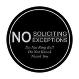 Signs ByLITA Circle No Soliciting No Exceptions Sign
