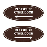 Oval Please Use Other Door Sign Set