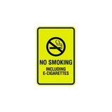 Signs ByLITA Portrait Round No Smoking Including E-Cigarettes Sign with Adhesive Tape, Mounts On Any Surface, Weather Resistant, Indoor/Outdoor Use