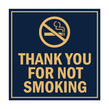 Signs ByLITA Square Thank You For Not Smoking Sign with Adhesive Tape, Mounts On Any Surface, Weather Resistant, Indoor/Outdoor Use