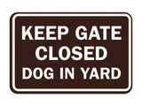 Signs ByLITA Classic Framed Keep Gate Closed Dog Sign