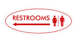 Signs ByLITA Oval Restrooms Left Arrow Sign