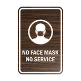 Signs ByLITA Portrait Round No Face Mask No Service Sign