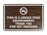 Signs ByLITA Classic Framed This is a Smoke Free Env Thank you for not smoking Sign