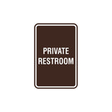 Portrait Round Private Restroom Sign with Adhesive Tape, Mounts On Any Surface, Weather Resistant